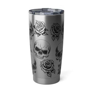Skulls and Roses tattoo 20oz tumbler, stainless steel
