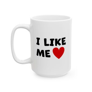 I Like Me heart self love mug, white ceramic
