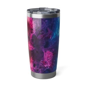 Tie Dye purple pink 20oz tumbler, stainless steel