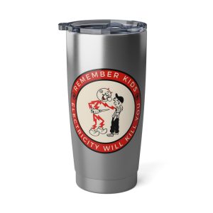 Electricity Kills electrician 20oz tumbler, stainless steel