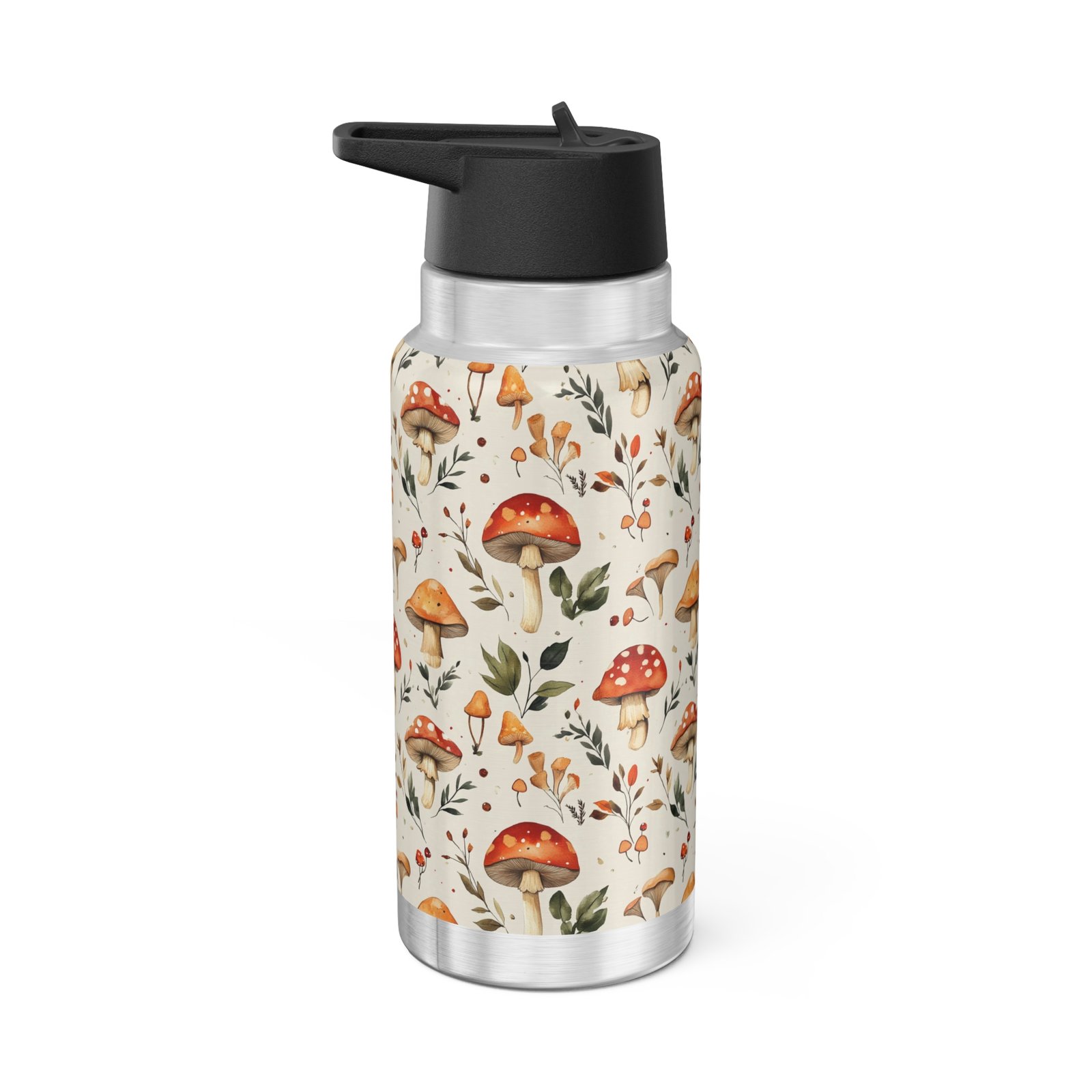 Harvest Mushrooms cottagecore 32oz tumbler, stainless steel
