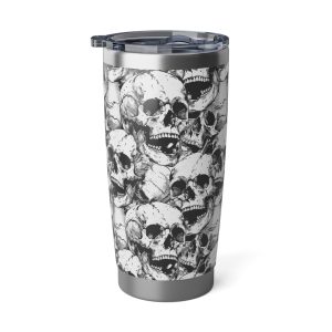 Skulls pattern gothic 20oz tumbler, stainless steel