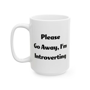 Please Go Away Introverting mug, white ceramic