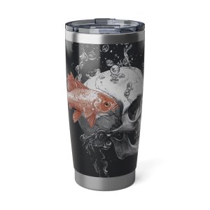 Skull and Fish gothic 20oz tumbler, stainless steel