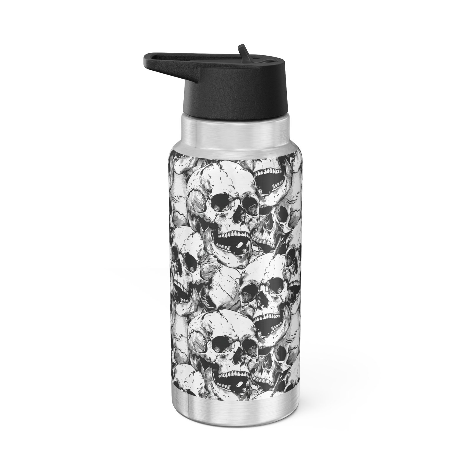 Skulls pattern gothic 32oz tumbler, stainless steel