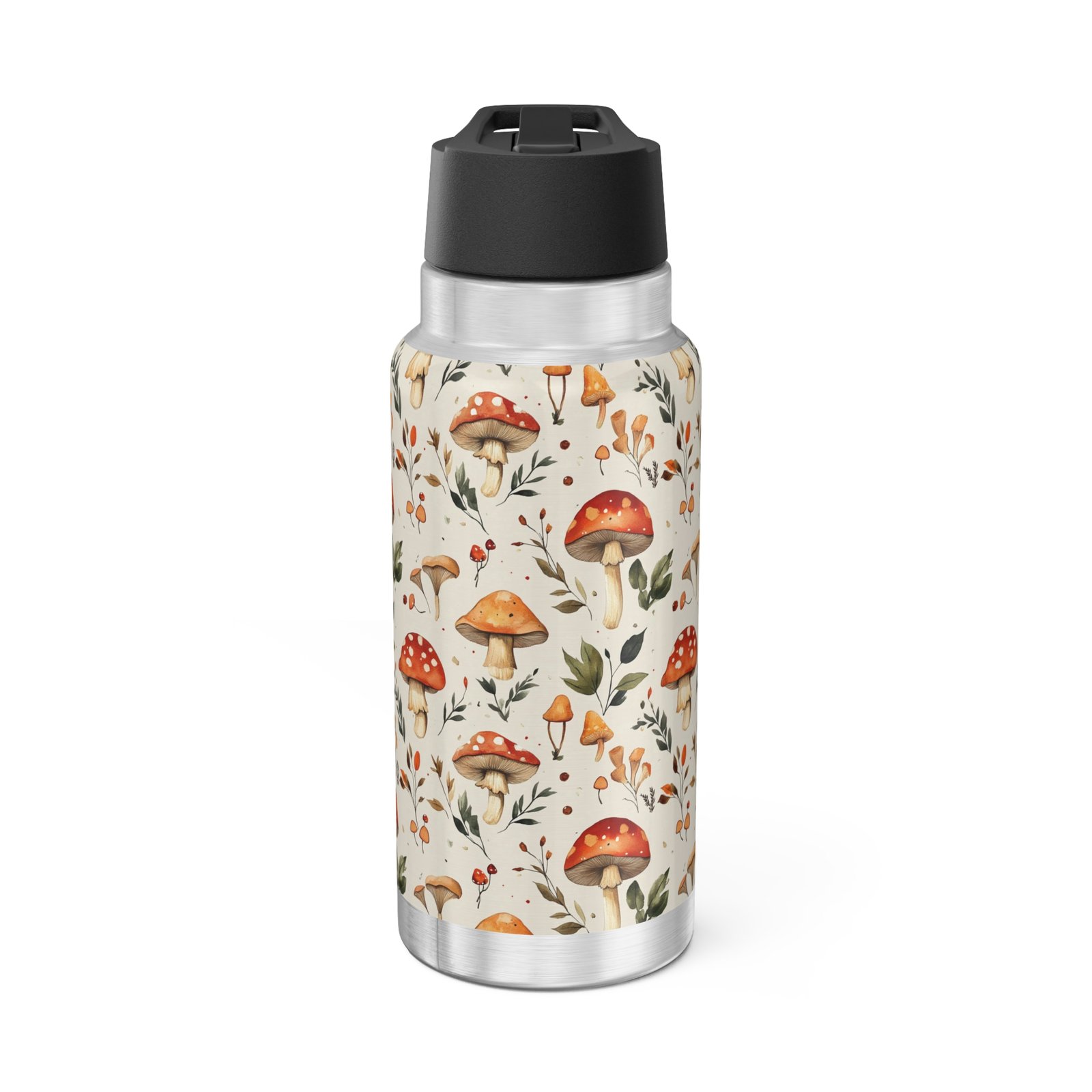 Harvest Mushrooms cottagecore 32oz tumbler, stainless steel