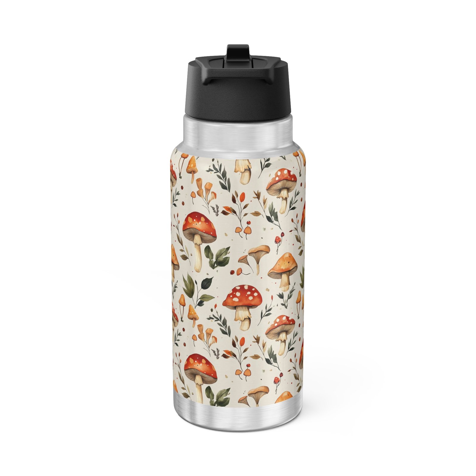 Harvest Mushrooms cottagecore 32oz tumbler, stainless steel