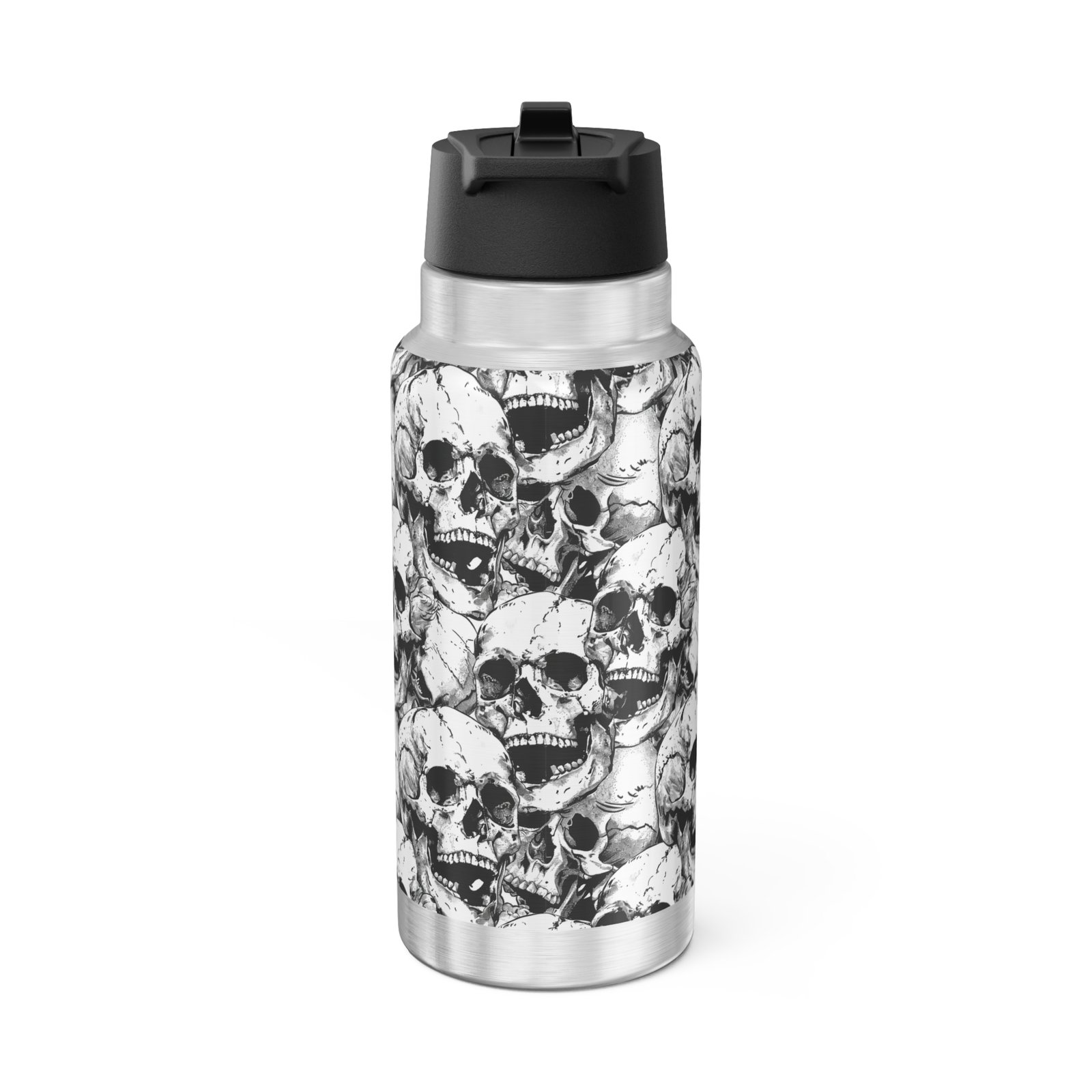 Skulls pattern gothic 32oz tumbler, stainless steel