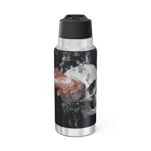 Skull and Fish gothic 32oz tumbler, stainless steel