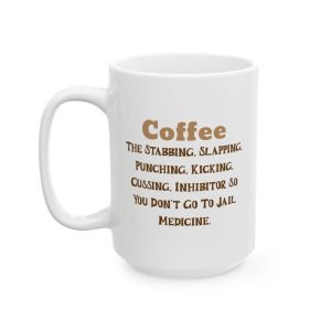 Coffee Jail Avoidance funny mug, white ceramic