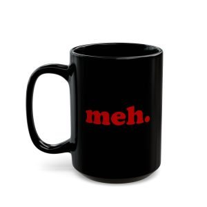 meh minimalist black coffee mug, black ceramic