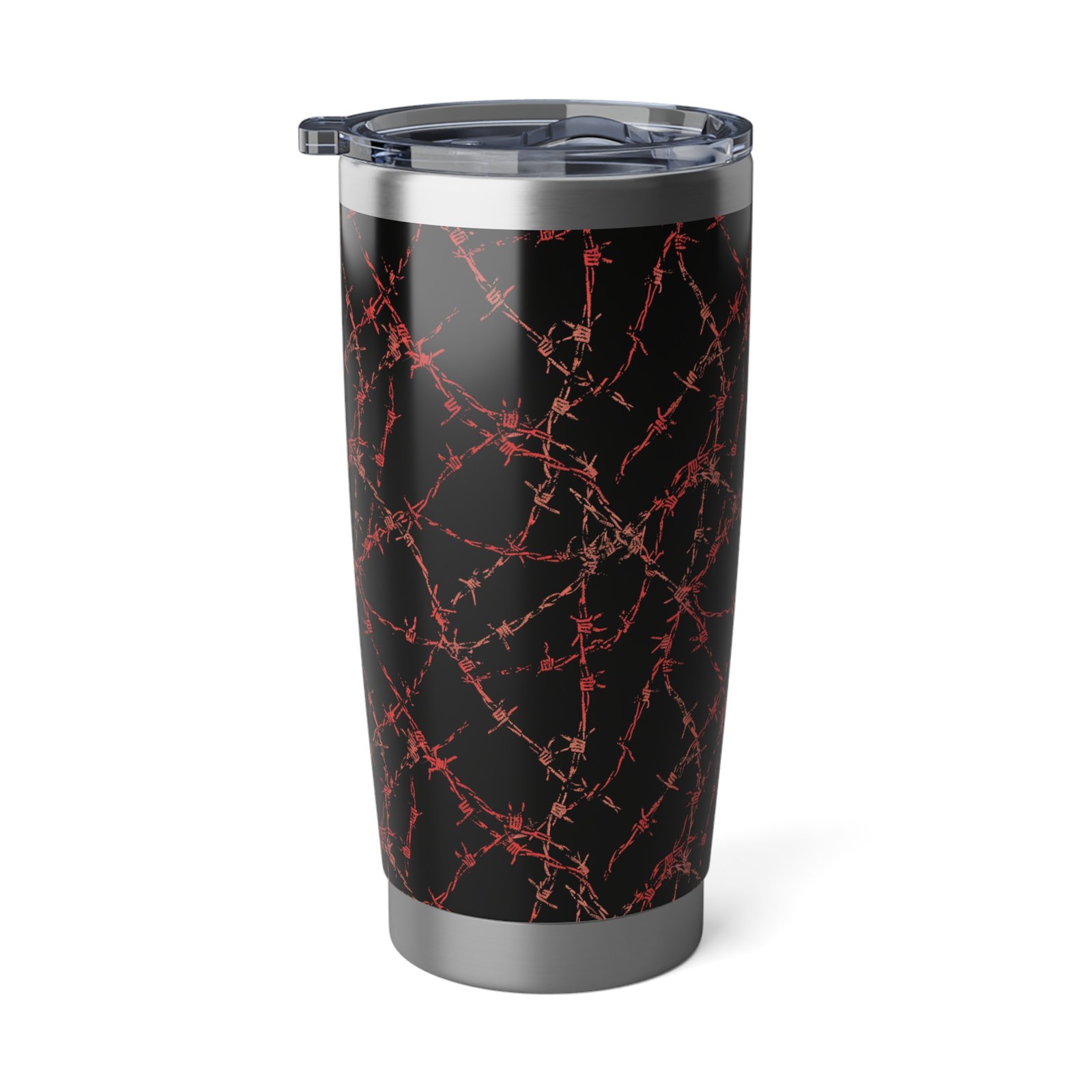 Red Barbed Wire black 20oz tumbler, stainless steel