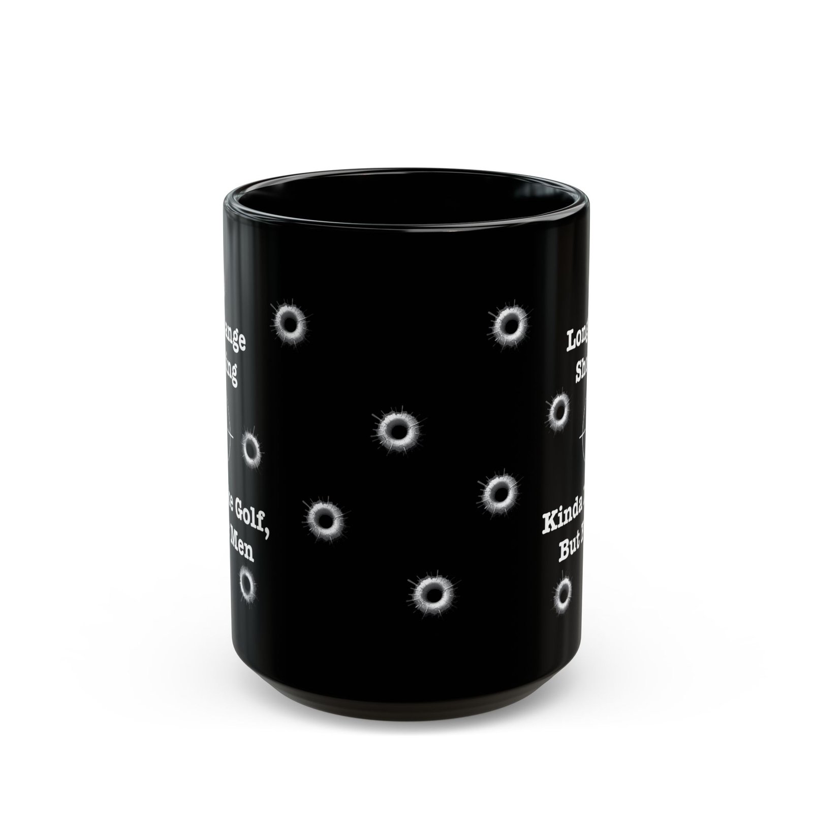 Long Range Shooting coffee mug, black ceramic