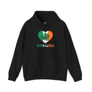 Born Lucky funny hoodie