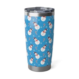 Snowman Christmas 20oz insulated tumbler, stainless steel