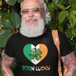 Born Lucky funny t-shirt