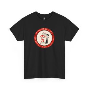 Electricity Kills electrician T-shirt in black