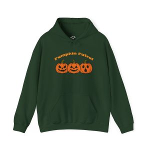 Pumpkin Patrol Halloween hoodie in forest green