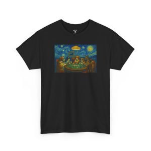 Dogs playing poker van gogh t-shirt in black