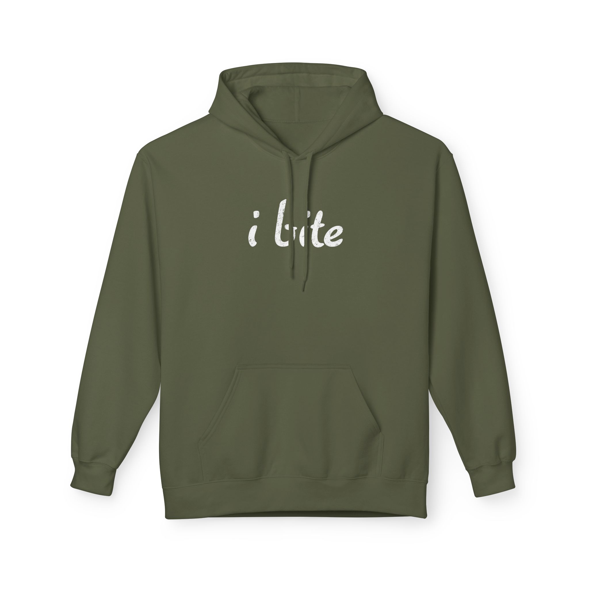 I bite antisocial sarcastic hoodie in military green