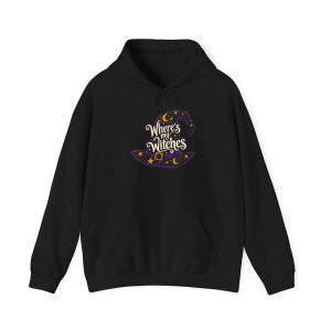Where's my witches Halloween hoodie in black